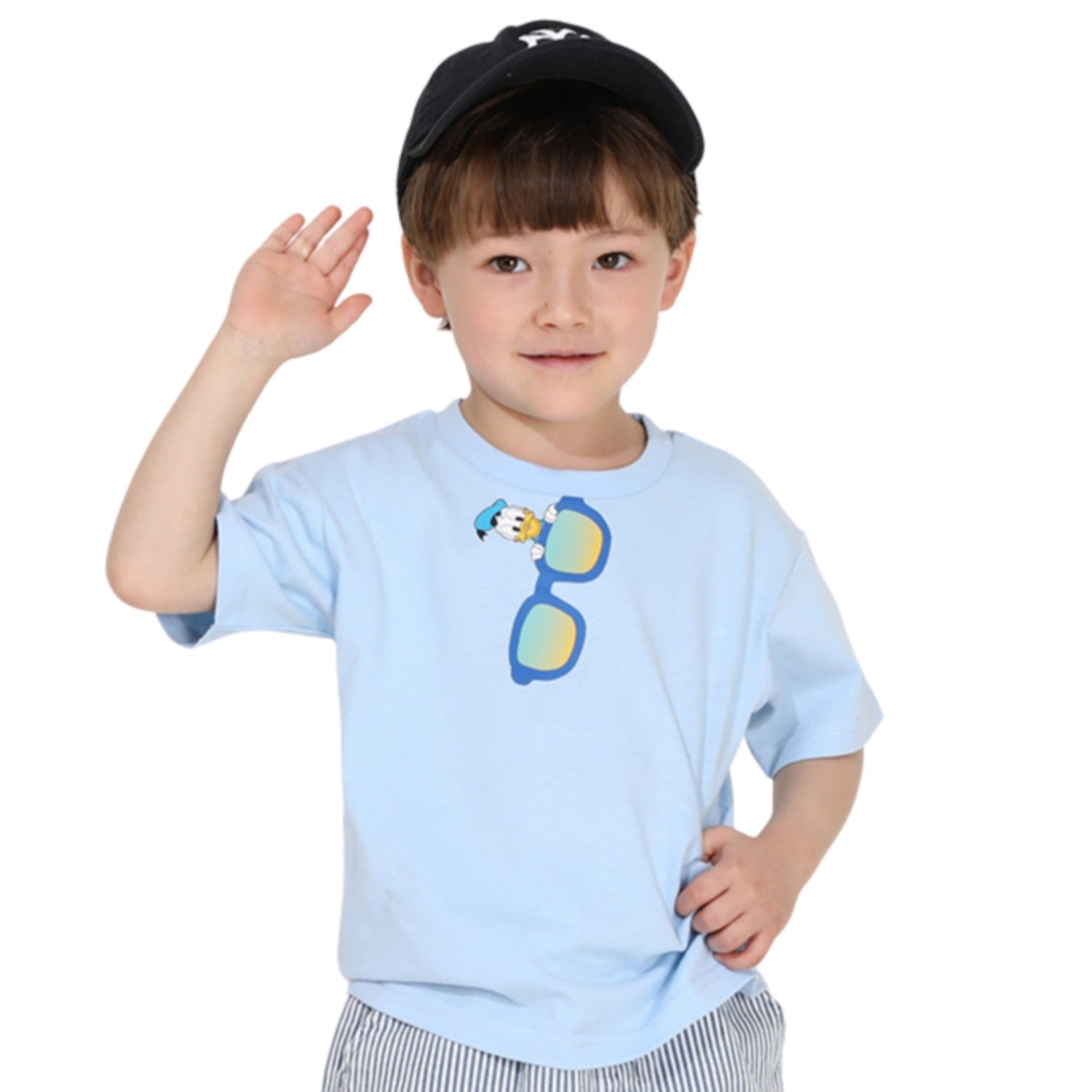 [Baby Doll] Donald Parent and Child Matching Sunglasses T-shirt 0290K / Baby Size Kids Link Coordination Matching Look Parent and Child Coordination Tops Short Sleeve Wide Silhouette Tenjiku Material