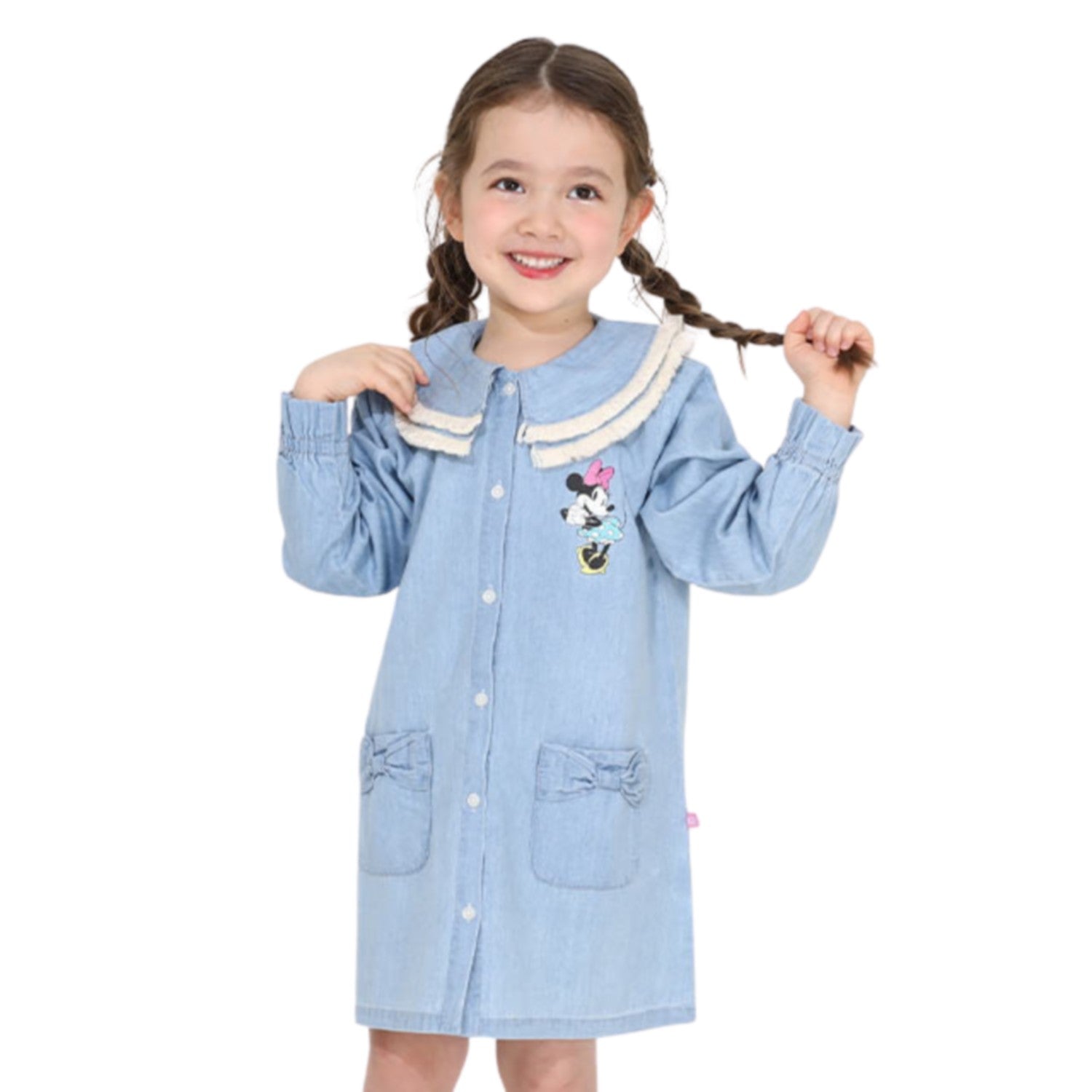 [Babydoll] Minnie Denim Dress with Fringe Collar 0297K / Baby Size Kids Link ...