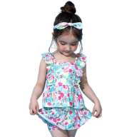[Babydoll] Minnie Separate Swimsuit 0440K / Baby Size Kids Swimwear Swimsuit Separate Top and Bottom Set with Hair Band 3 Piece Set Quick Dry Soft Easy [hg]