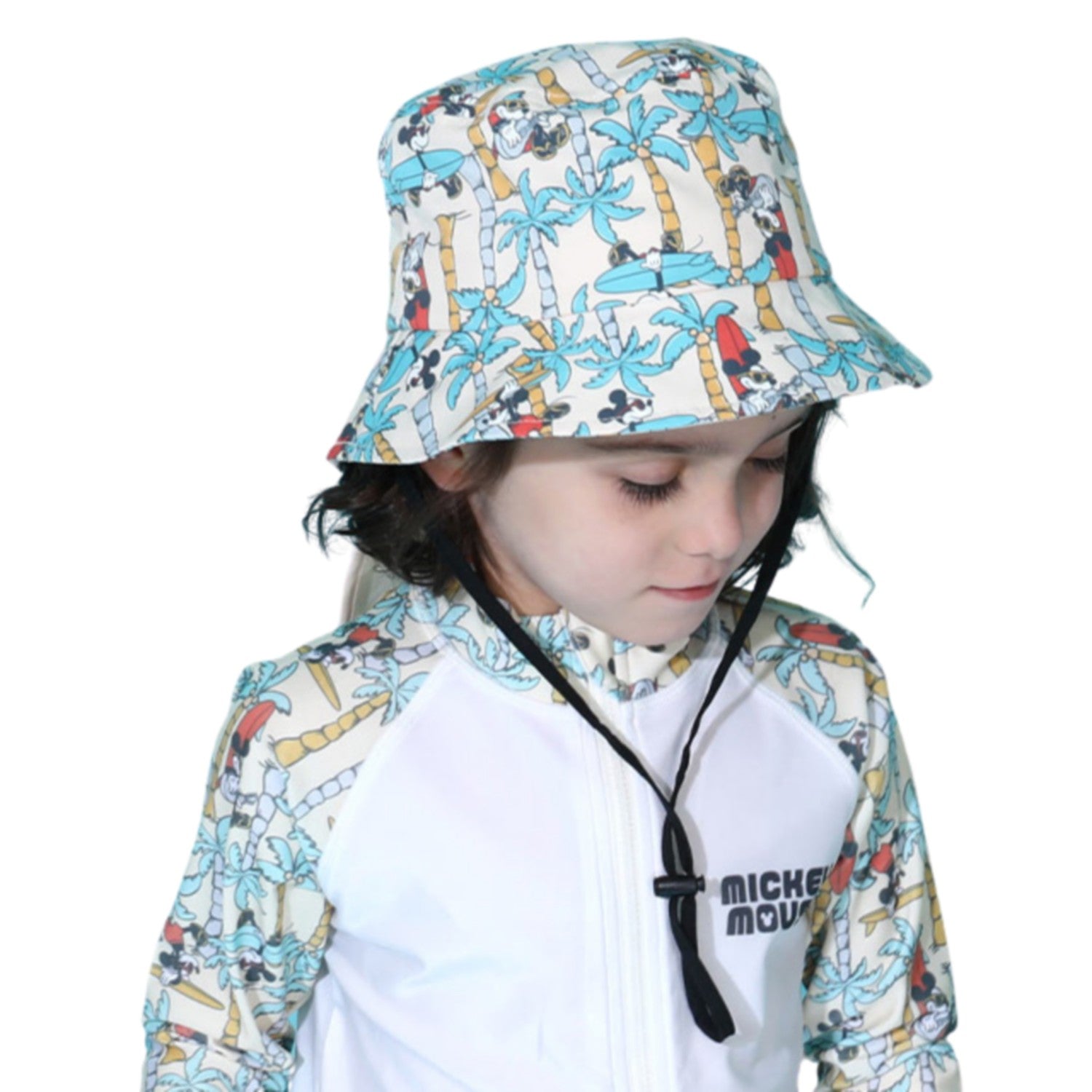 [Baby Doll] Mickey UV Quick Drying Hat 0441 / S Kids: 52-54cm M Adults: 54-58cm Matching Hat for Parents and Children with Strap (With Cord Stopper/Removable) Sunshade UV Protection Heat Stroke Prevention UV Protection Setup Item
