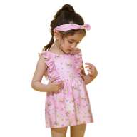 [Babydoll] Rapunzel Princess Swimsuit 0442K / Baby Size Kids Swimwear Swimsuit One Piece with Hair Band 2 Piece Set Quick Dry Soft Easy [hg]