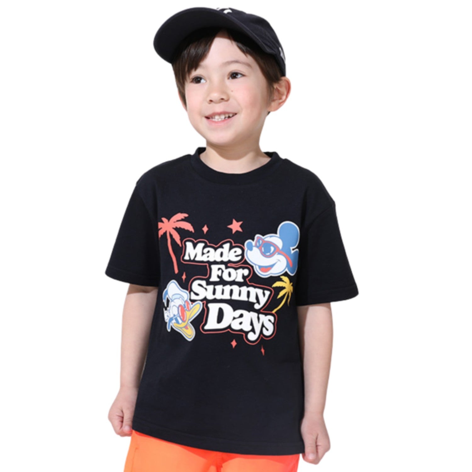 [Babydoll] Matching parent and child Water Magic Character T-shirt 0465K / Pattern stands out when wet with water Mickey Donald Baby size Kids Link Coordination Matching Look Parent and Child Coordination Tops Short Sleeves Tenjiku Material