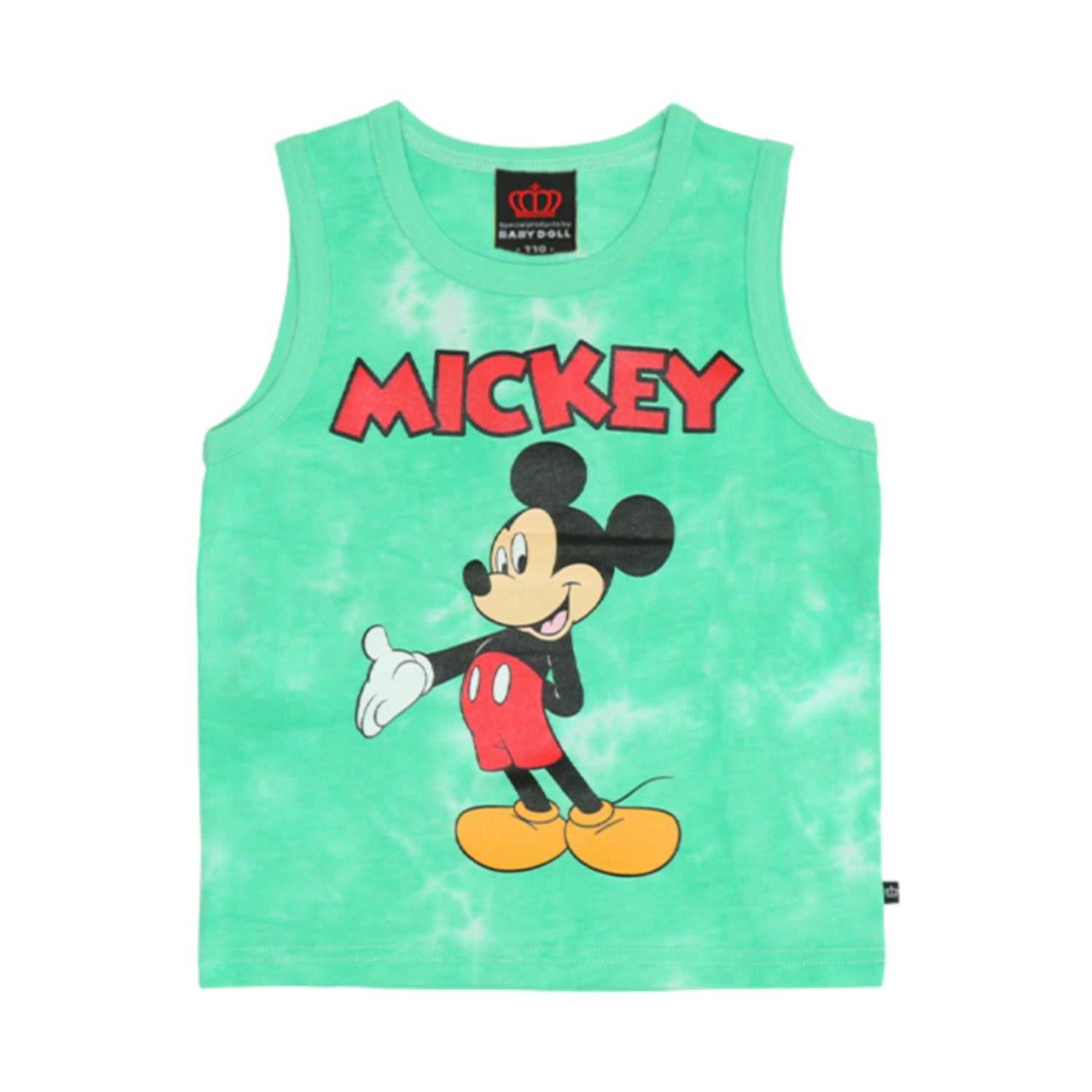[Babydoll] Mickey Character Tie Dye Tank Top 0468K / Baby Size Kids Tops Sleeveless Crew Neck Sleeveless T-shirt Material