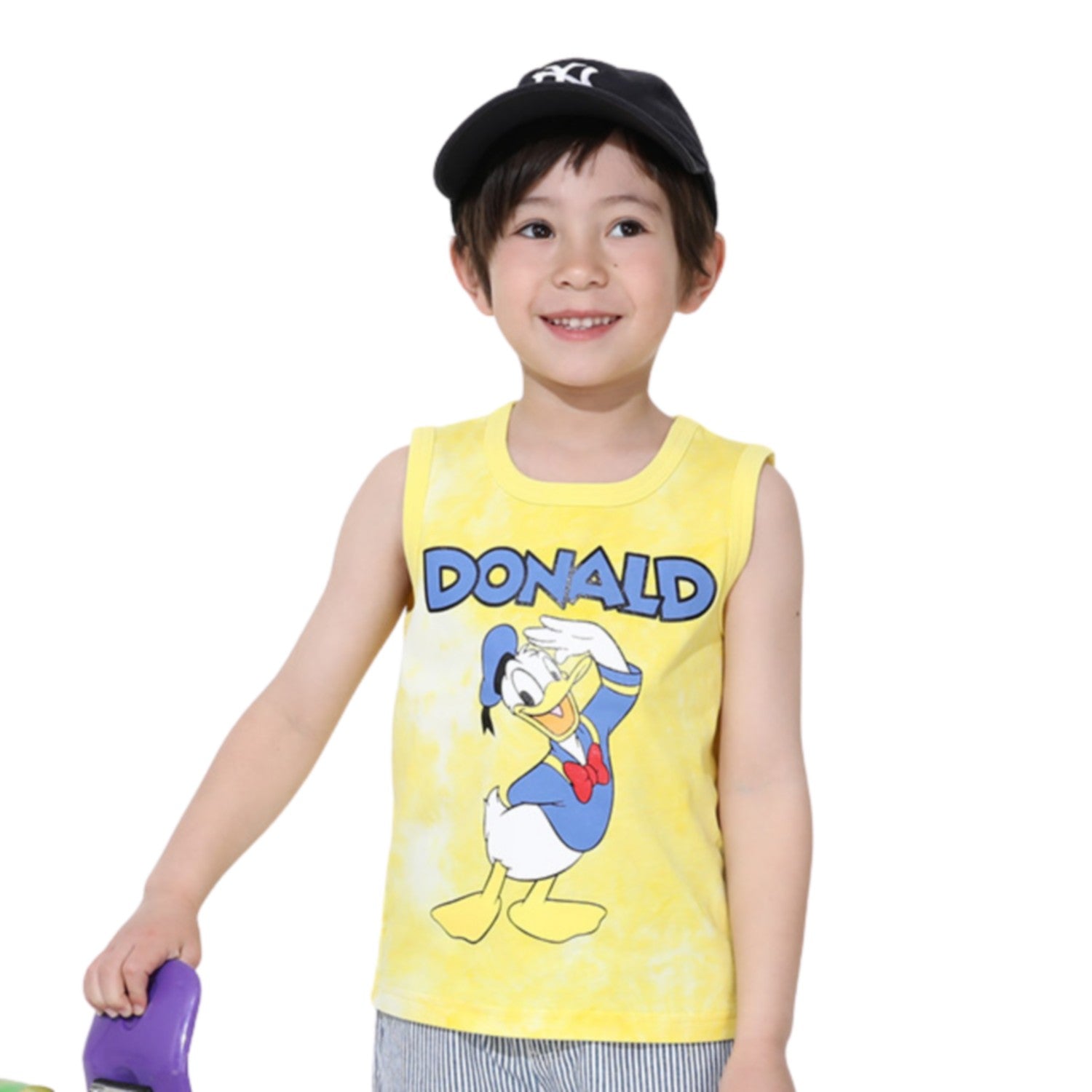 [Babydoll] Donald Character Tie Dye Tank Top 0468K / Baby Size Kids Tops Sleeveless Crew Neck Sleeveless T-shirt Material