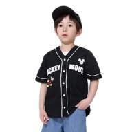 [Babydoll] Mickey Baseball Short Sleeve Shirt 0475K / Baby Size Kids Tops Short Sleeve Haori Uniform Style Sporty