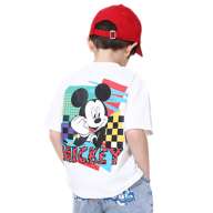 [Baby Doll] Mickey Parent and Child Matching Back Character T-shirt 0540K / Baby Size Kids Link Coordination Matching Look Parent and Child Coordination Tops Short Sleeves T-shirt Material Leopard Print