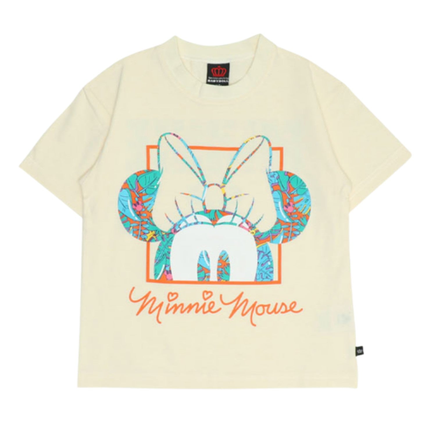 [Baby Doll] Minnie Parent and Child Matching Resort Pattern T-Shirt 0546K / Baby Size Kids Link Coordination Matching Look Parent and Child Coordination Tops Short Sleeve Tenjiku Material Resort