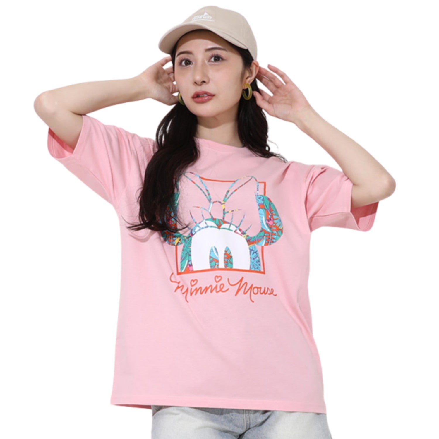 [Babydoll] Minnie Matching Parent and Child Resort Pattern T-Shirt 0546A / Ad...