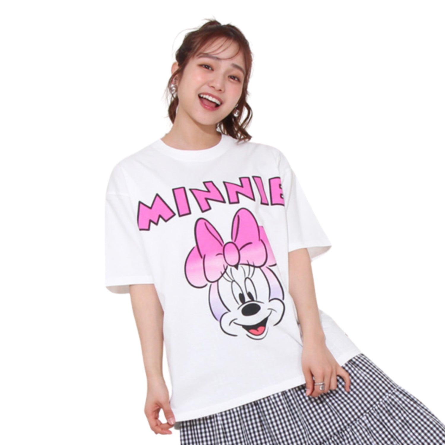 [Baby Doll] Minnie Parent and Child Matching Gradient Character T-Shirt 0577A / Adult Unisex Unisex Link Coordination Matching Look Parent and Child Coordination Tops Short Sleeve Tenjiku Material