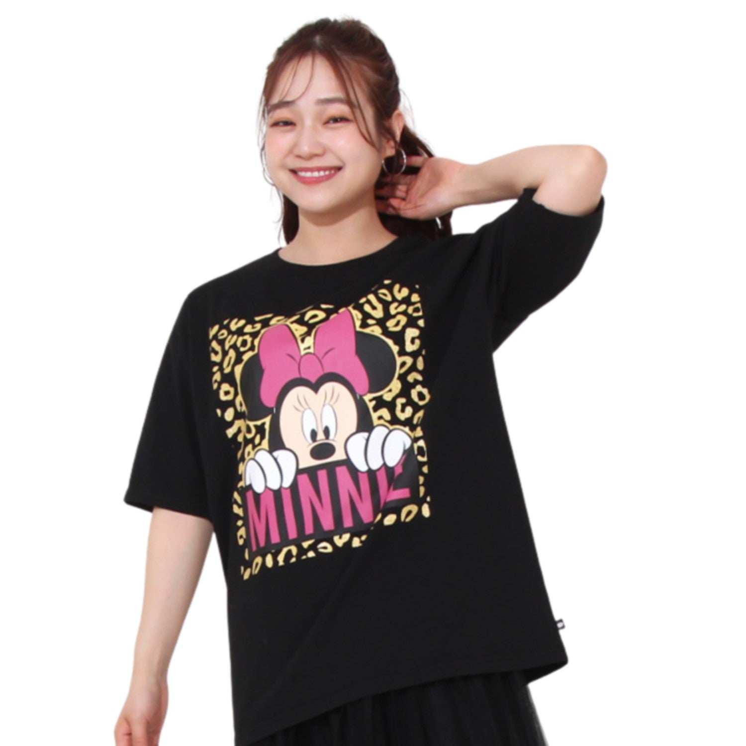 [Babydoll] Minnie Parent and Child Matching Leopard Print Character T-Shirt 0...