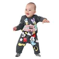 [Babydoll] Mickey & Friends BIG Print Romper 0634B / 70-80cm Baby Size Baby Baby Shower Gift Present Baby Clothes Coverall Long Sleeve Mickey Mouse Minnie Mouse Daisy Donald Goofy Pluto