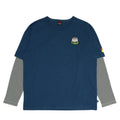[Babydoll] Buzz Parent-child matching layered style long T-shirt 0733A / Adults, unisex, unisex, link coordination, matching look, parent-child coordination, tops, long sleeves, crew neck, cut and sew, layered style, jersey material, border