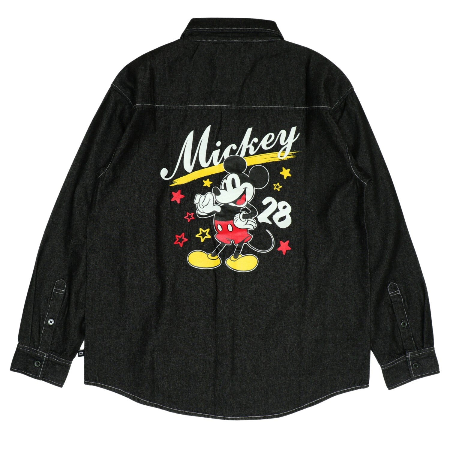 [Babydoll] Mickey Parent and Child Matching Long Sleeve Denim Shirt 0774A / Adult Unisex Unisex Link Coordination Matching Look Parent and Child Coordination Tops Long Sleeve Shirt Cover Up Denim