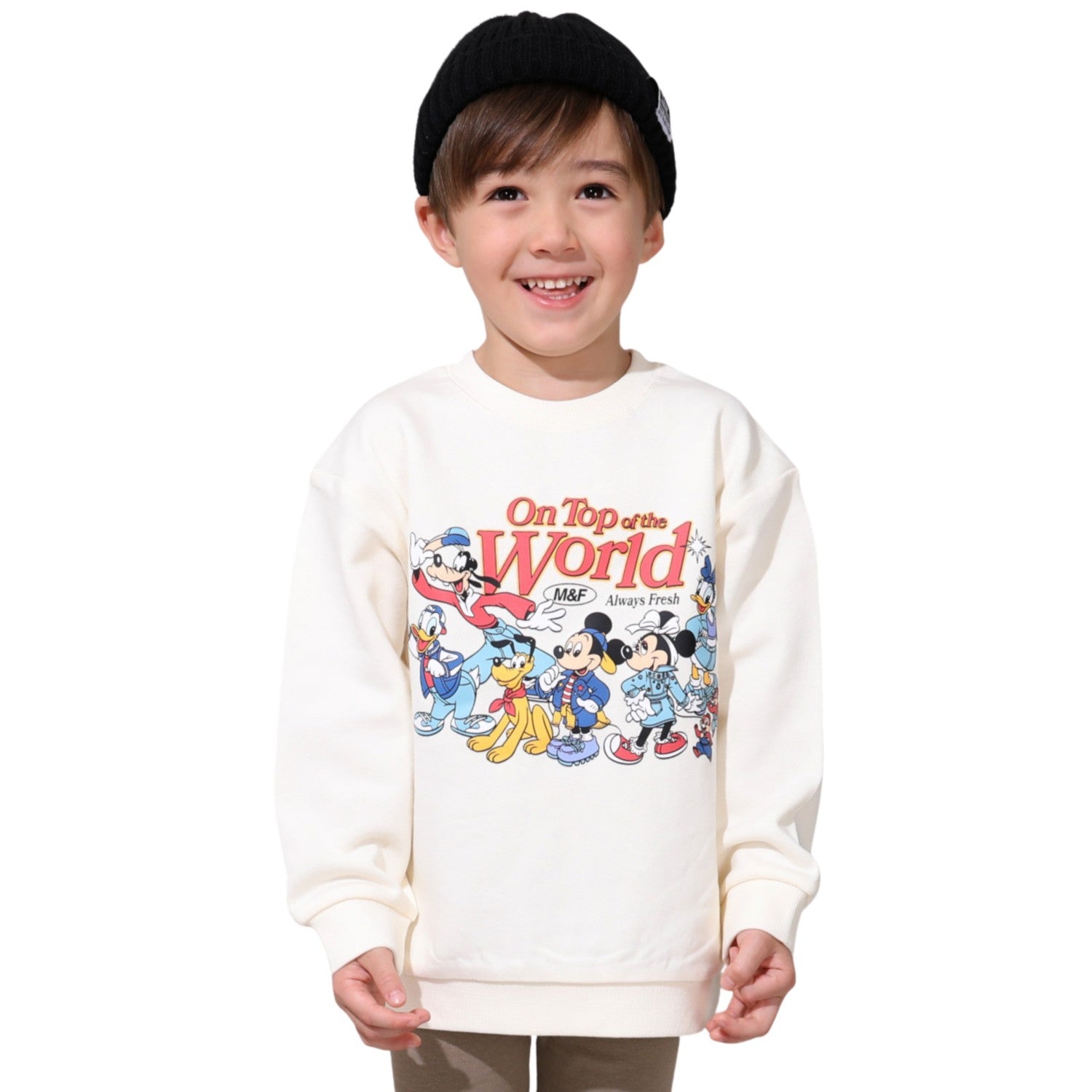 [Babydoll] Mickey & Friends Parent and Child Matching Character Sweatshirt 0902K / Baby Size Kids Link Coordination Matching Look Parent and Child Coordination Tops Long Sleeve Pullover Spring Autumn/Winter