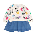 [Babydoll] Minnie Colorful All-over Pattern Romper 0905B / Baby Size Baby Baby Shower Gift Present Baby Clothes Long Sleeve Coverall Denim Style Skirt Sweatshirt Link Coordination Matching Look Parent and Child Coordination