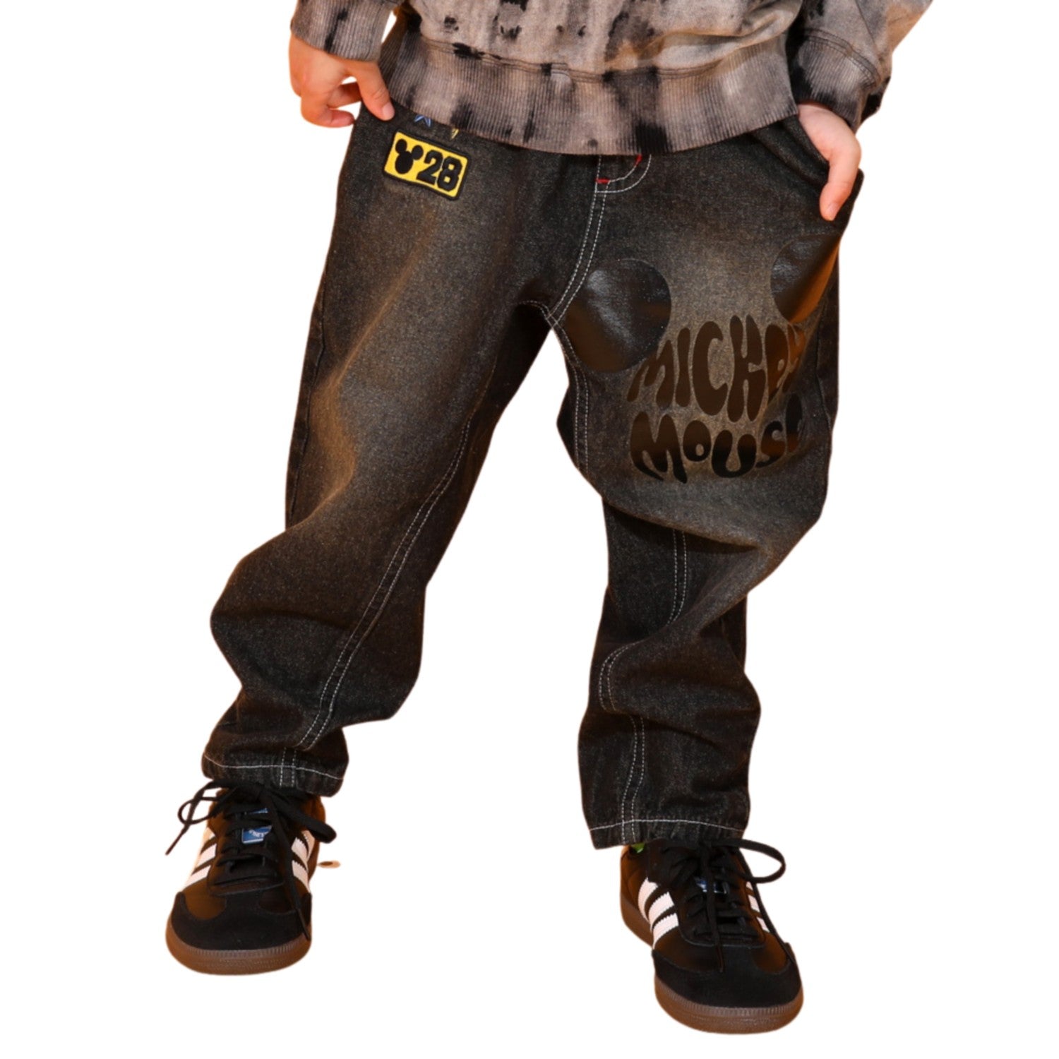 [Babydoll] Mickey Grunge Denim Long Pants 0908K / Baby Size Kids Bottoms Long...