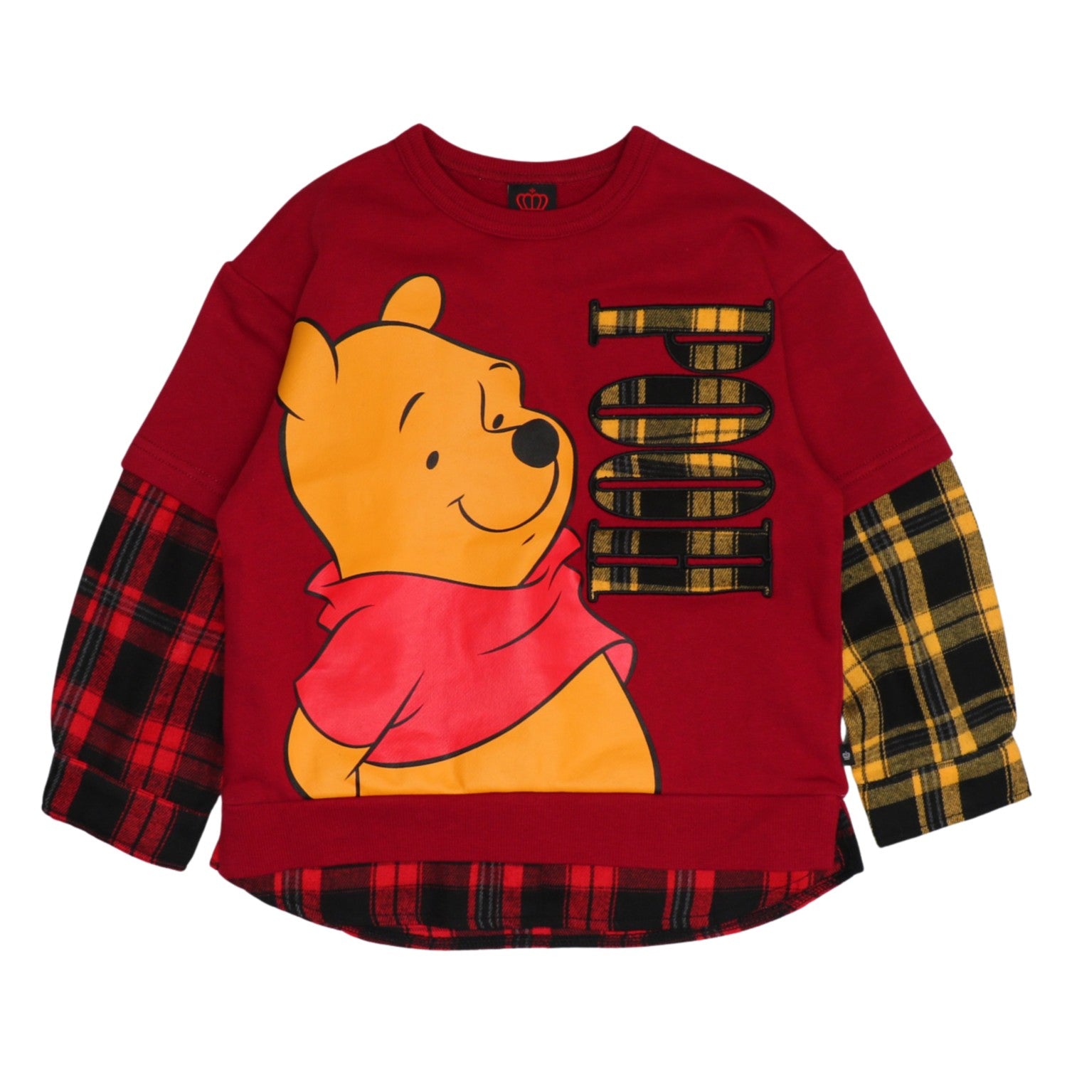 [Babydoll] Pooh Parent and Child Matching Checkered Layered Sweatshirt 0910K / Baby Size Kids Tops Long Sleeve Layered Style Link Coordination Matching Look Parent and Child Coordination Autumn/Winter