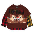 [Babydoll] Chip Dale Parent-Child Matching Check Layered Sweatshirt 0910K / Baby Size Kids Tops Long Sleeves Layered Style Link Coordination Matching Look Parent and Child Coordination Autumn/Winter