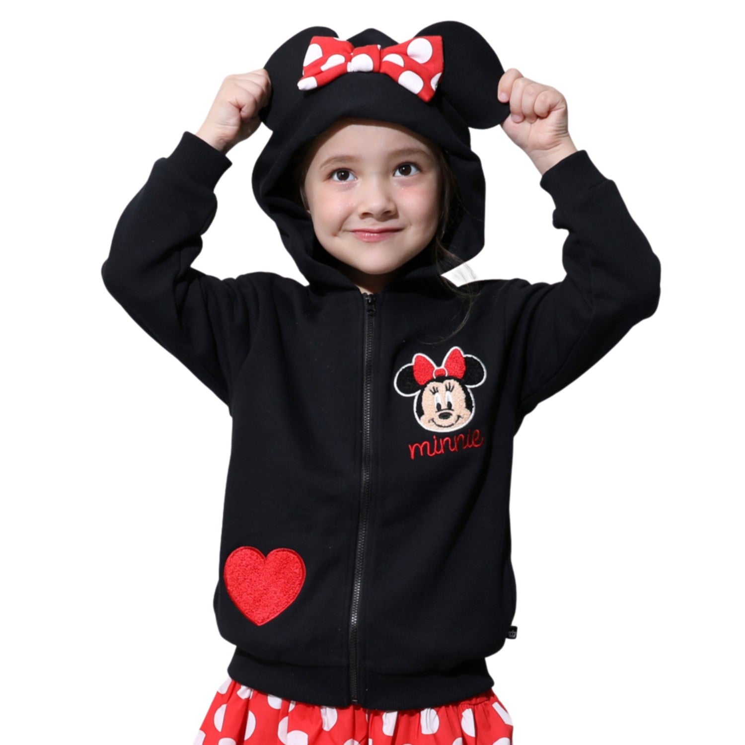 [Babydoll] Minnie Character Sagara Patch Zip Parka 0912K / Baby Size Kids Tops Long Sleeve Parka Wearable Costume Cosplay