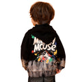[Babydoll] Mickey Parent and Child Matching Bleach Hoodie 0914K / Baby Size Kids Link Coordination Matching Look Parent and Child Coordination Tops Long Sleeve Hoodie Pullover Sweatshirt Grunge Taste Spring Autumn Winter