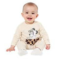 [Baby Doll] Mickey Animal Pattern Boa Pocket Romper 1010B / Baby Size Baby Baby Shower Gift Present Baby Clothes Long Sleeve Coverall Link Coordination Matching Look Parent and Child Coordination