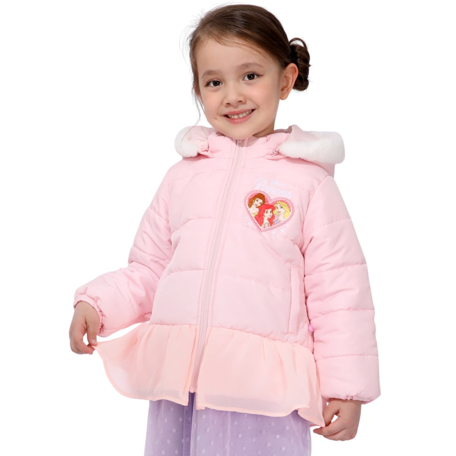 [Baby Doll] Rapunzel Ariel Belle Princess / Frilled outerwear 1100K / Removable hood 2WAY Kids Tops Outerwear Filling Fluffy Fur Included Girly Light Cold Protection Autumn/Winter