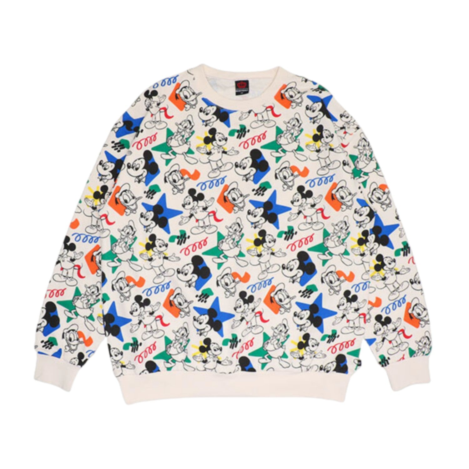 [Babydoll] Mickey Donald Parent-Child Matching Colorful All-over Pattern Sweatshirt 1203A / Adult Unisex Tops Long Sleeve Link Coordination Matching Look Parent and Child Coordination Pullover Sweatshirt