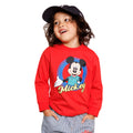 [Baby Doll] Mickey Parent and Child Matching BIG Character Long T-shirt 1245K / Baby Size Kids Tops Long Sleeve T-shirt Crew Neck Cut and Sew Link Coordination Matching Look Parent and Child Coordination Tenjiku Material