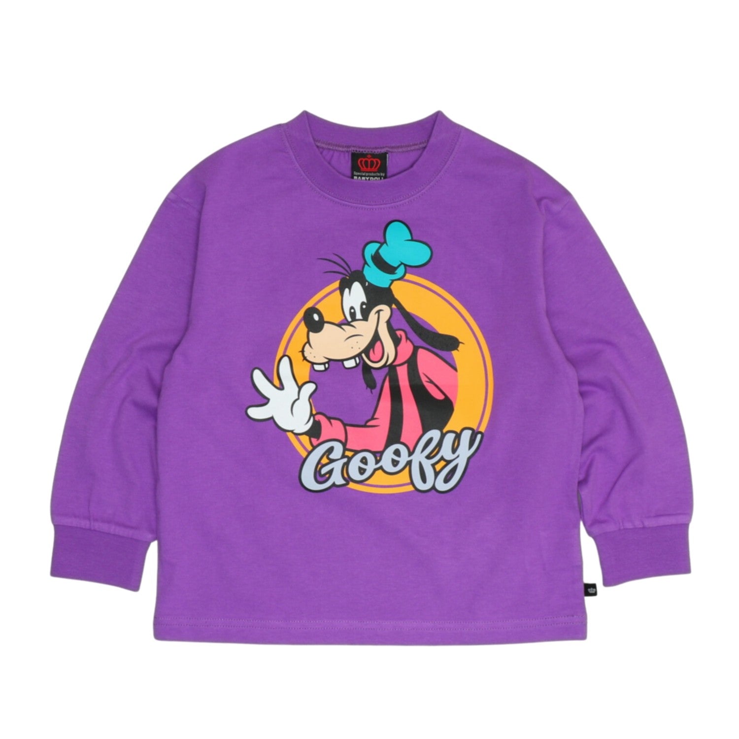 [Baby Doll] Goofy Parent and Child Matching BIG Character Long T-shirt 1245K / Baby Size Kids Tops Long Sleeve T-shirt Crew Neck Cut and Sew Link Coordination Matching Look Parent and Child Coordination Tenjiku Material