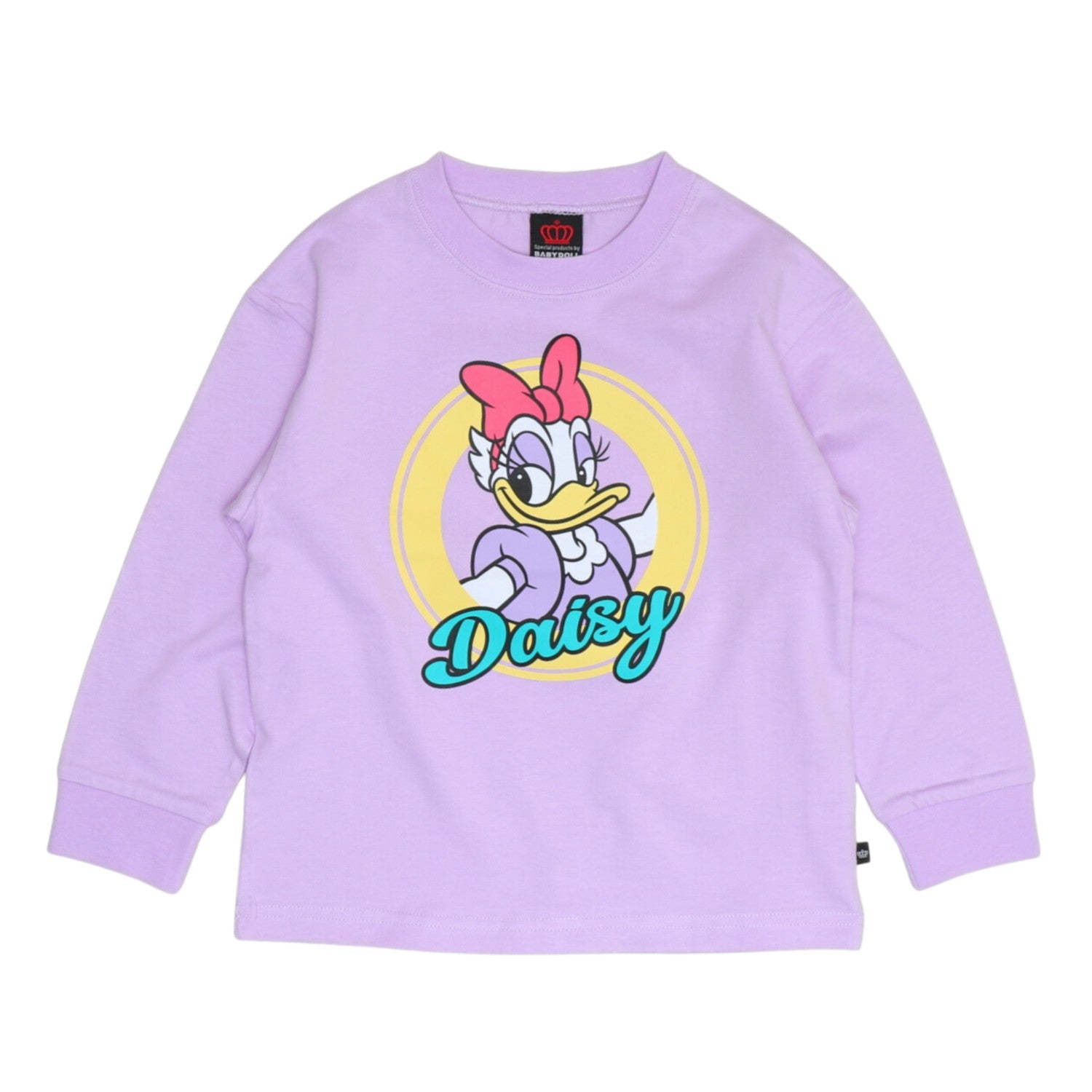 [Baby Doll] Daisy Parent and Child Matching BIG Character Long T-shirt 1245K / Baby Size Kids Tops Long Sleeve T-shirt Crew Neck Cut and Sew Link Coordination Matching Look Parent and Child Coordination Tenjiku Material