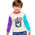 [Babydoll] Mickey Donald Goofy Denim Pocket Long T-shirt 1253K / Baby Size Kids Tops Long Sleeve T-shirt Crew Neck Cut and Sew Bicolor T-shirt Material