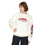 [Babydoll] Minnie Daisy Parent and Child Matching Sleeve Character Sweatshirt 1258A / Adult Unisex Unisex Tops Long Sleeve Pullover Sweatshirt