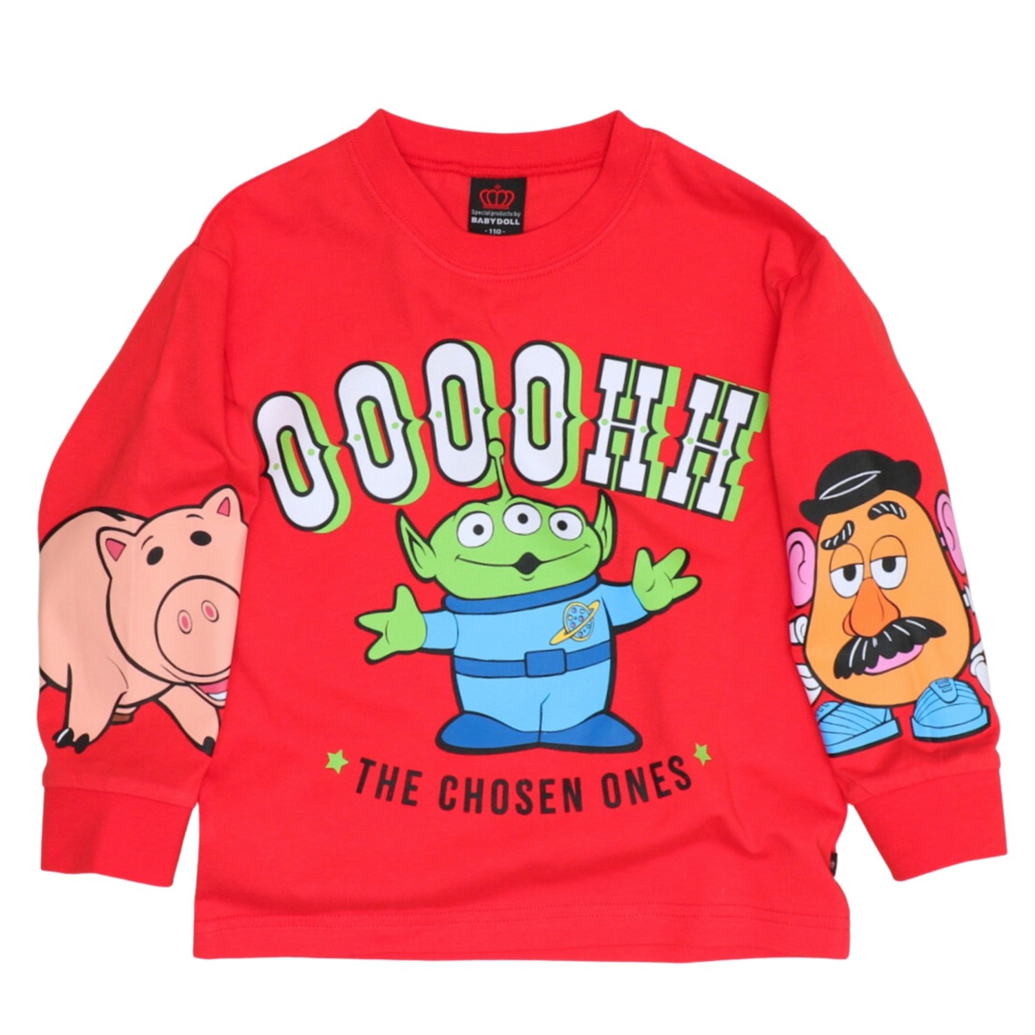 [Baby Doll] Little Green Men Parent and Child Matching Character Long T-shirt...