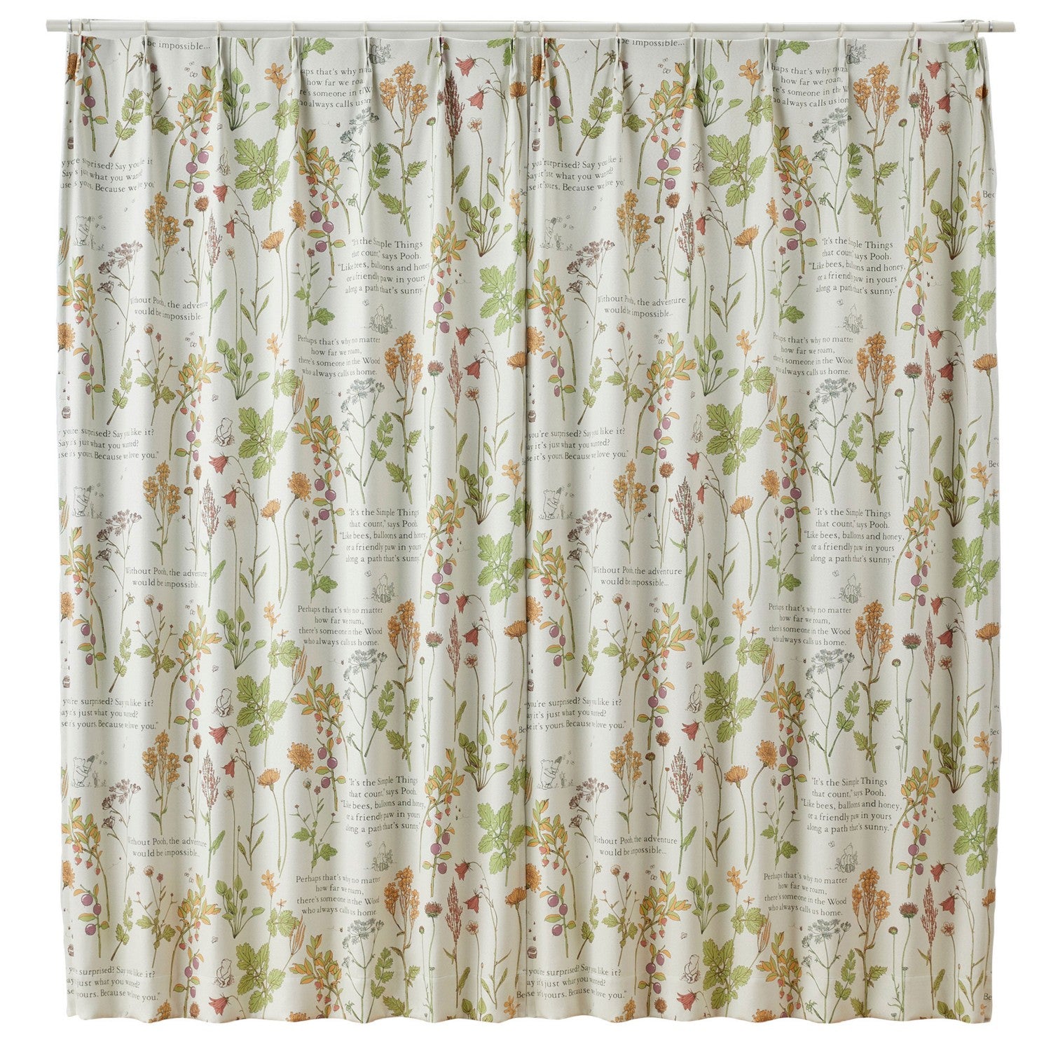 Pooh drape curtain from Disney Store Japan, featuring Winnie the Pooh and friends, made in Japan