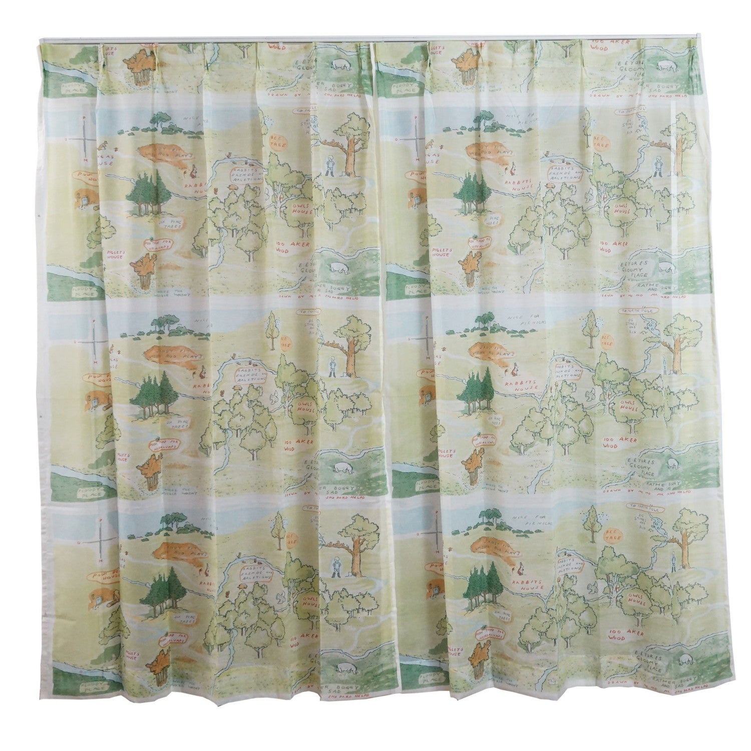 Pooh Lace Curtain 100 Acre Nomori
