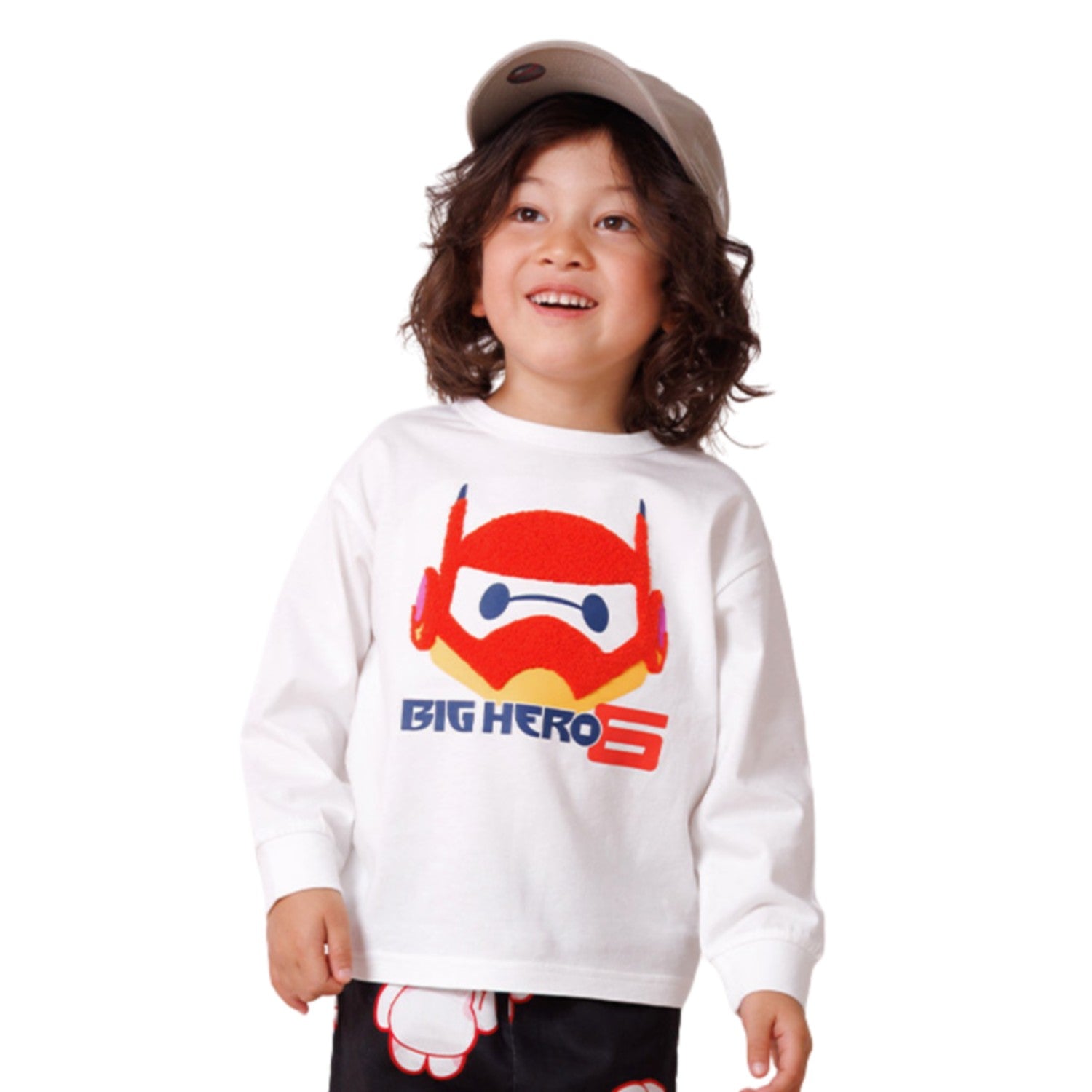 [Babydoll] Baymax Sagararon T 1569K / Baby size kids tops long sleeve T-shirt crew neck jersey material Sagara embroidery simple