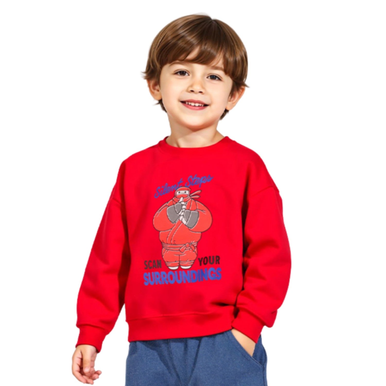 [Baby Doll] Baymax Character Sweatshirt 1604K / Baby Size Kids Tops Long Sleeve Sweatshirt Crew Neck Ninja