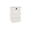 40cm Width 4 Tiers Mikit Wooden Mickey Mouse Chest Storage Box Made in Japan White Drawer Children's Room Disney Furniture