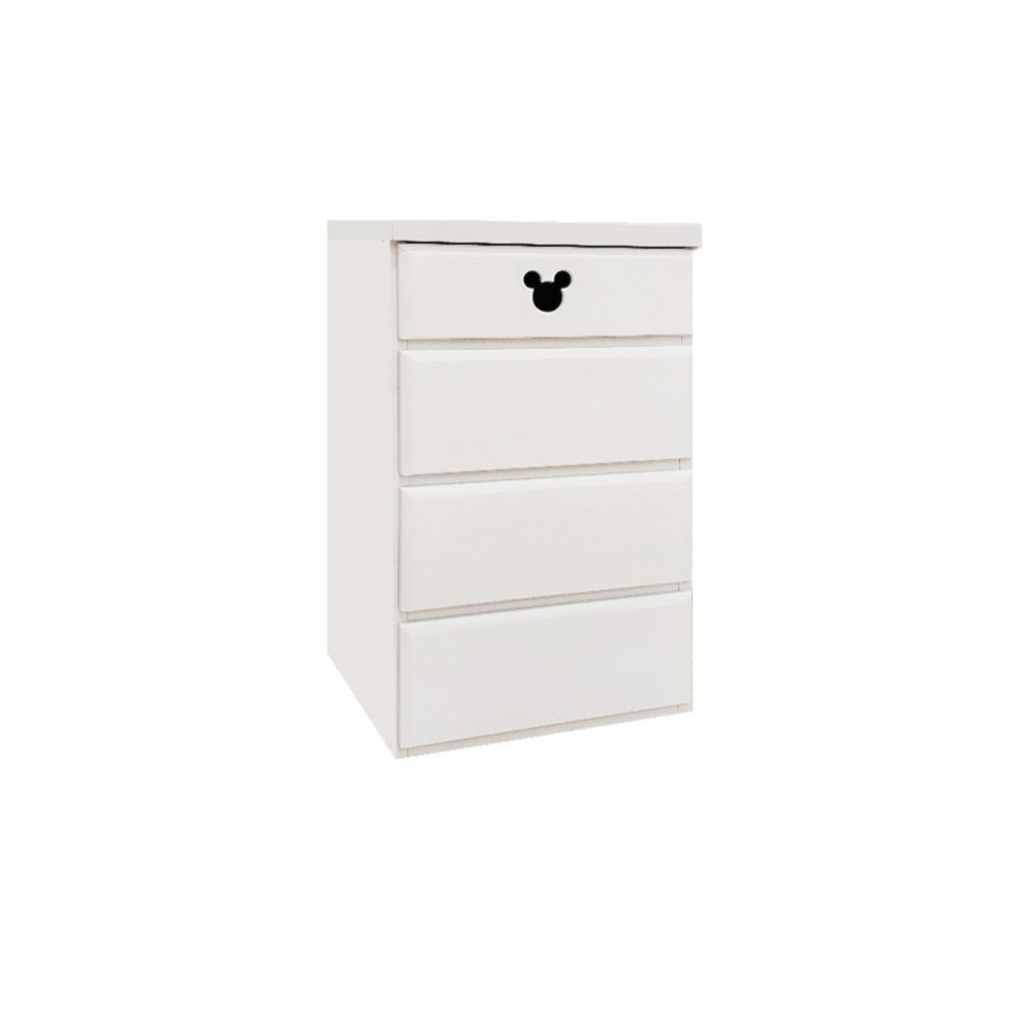 40cm Width 4 Tiers Mikit Wooden Mickey Mouse Chest Storage Box Made in Japan White Drawer Children's Room Disney Furniture