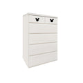 60cm Width 5 Tiers Mikit Wooden Mickey Mouse Chest Storage Box Made in Japan White Drawer Children's Room Disney Furniture