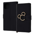 "Disney Character"/Shockproof Notebook Type Leather Case KAKU Ring/Mickey Mitsumaru/Black