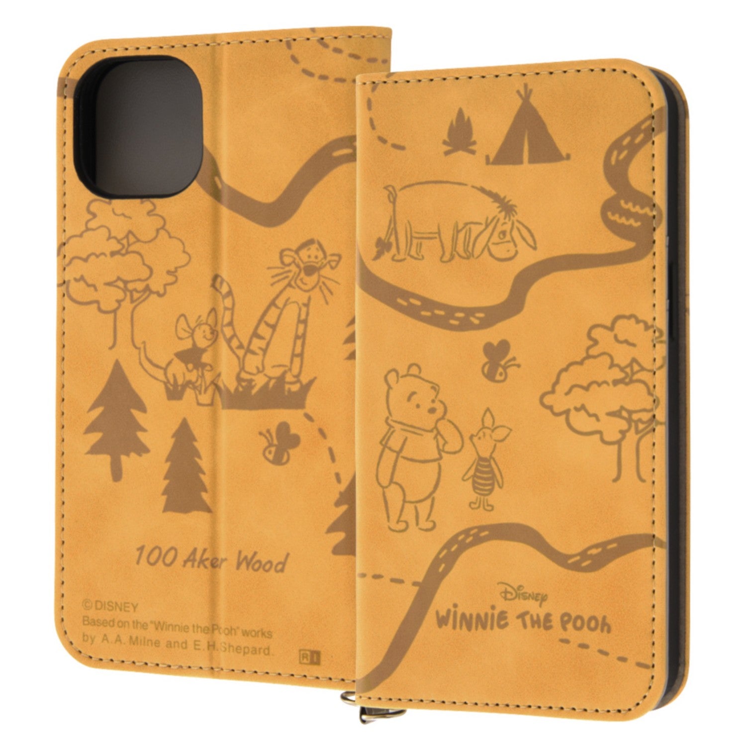 Pooh Notebook Type Case Raffine from Japan, featuring Winnie the Pooh character design