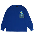 [Baby Doll] Donald Parent and Child Matching Denim Pocket Long T-shirt 9688A / Adult Unisex Unisex Link Coordination Matching Look Parent and Child Coordination Tops Long Sleeve T-Shirt Crew Neck Cut and Sew Tenjiku Material Spring Autumn Winter