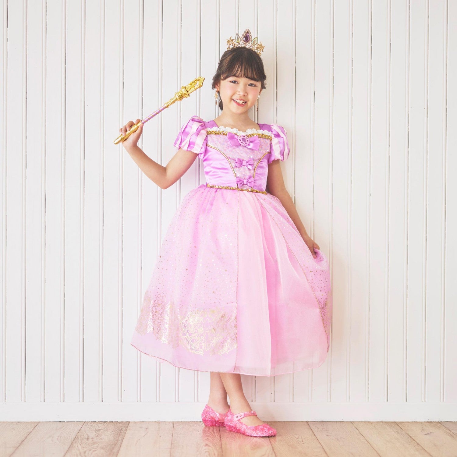 Rapunzel Kids Dress Ribbon 100 110 120 130
