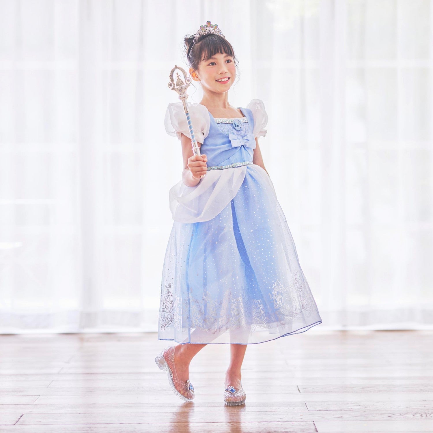 Cinderella Kids Dress Ribbon Blue 100 110 120 130