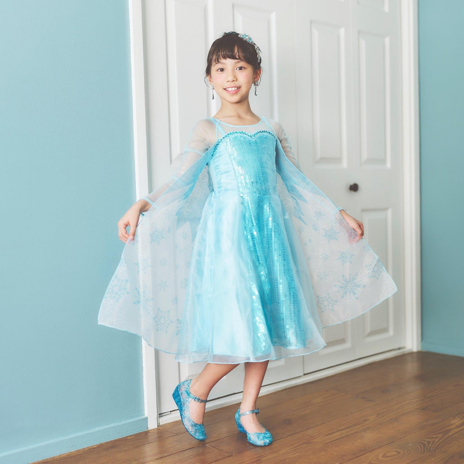 Elsa Kids Dress Frozen Blue 100 110 120 130