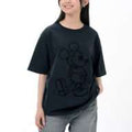 Mickey Mouse Standing Pose Black T-shirt from Japan, short sleeve design with authentic Disney logo