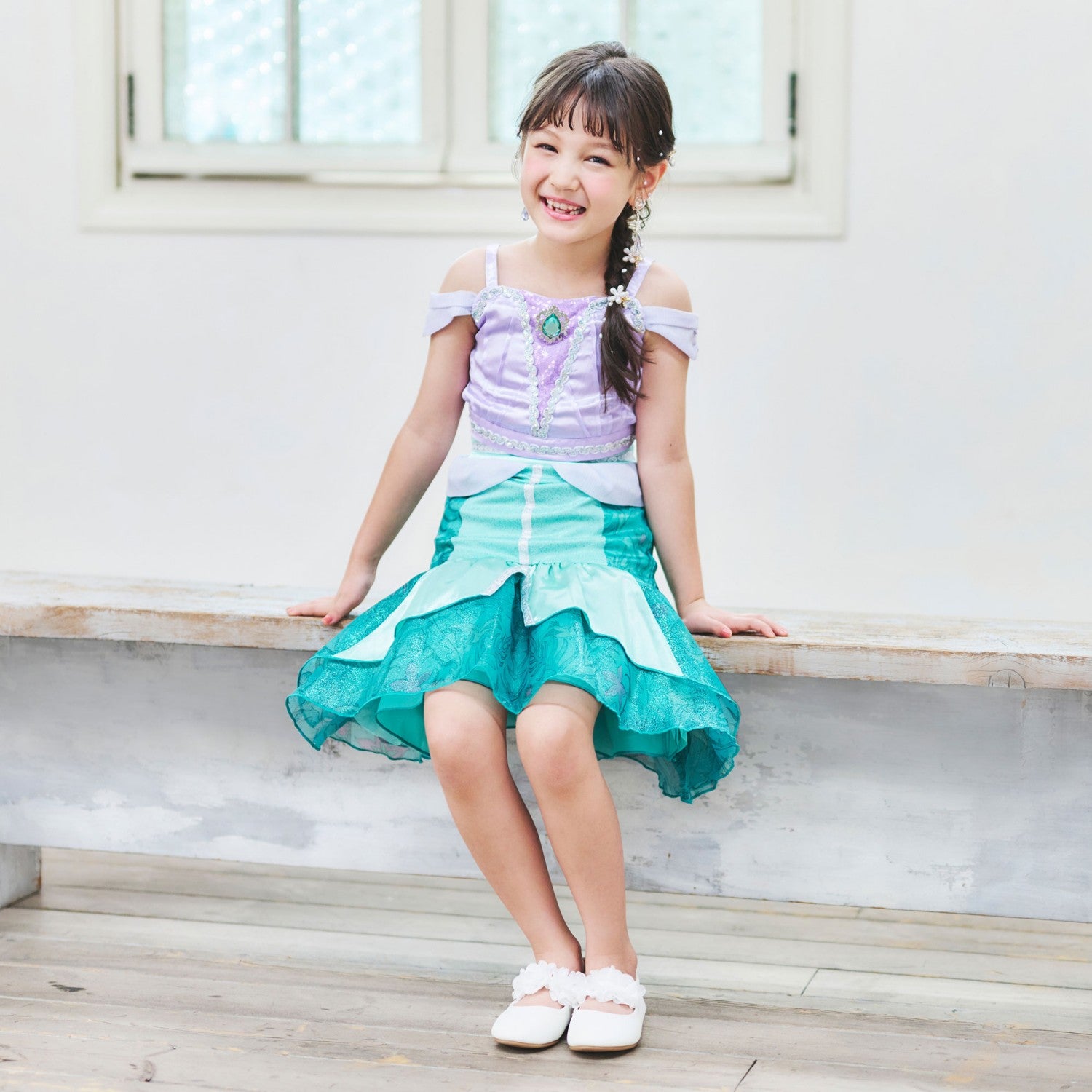 Ariel Kids Dress Separate Flower Pattern 110 120