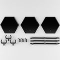 THE Simple Stand x 3 BLACK [for figures & models] <HEX> type