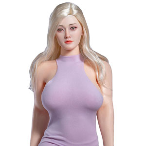 1/6 female seamless body curvy body pale large bust with head